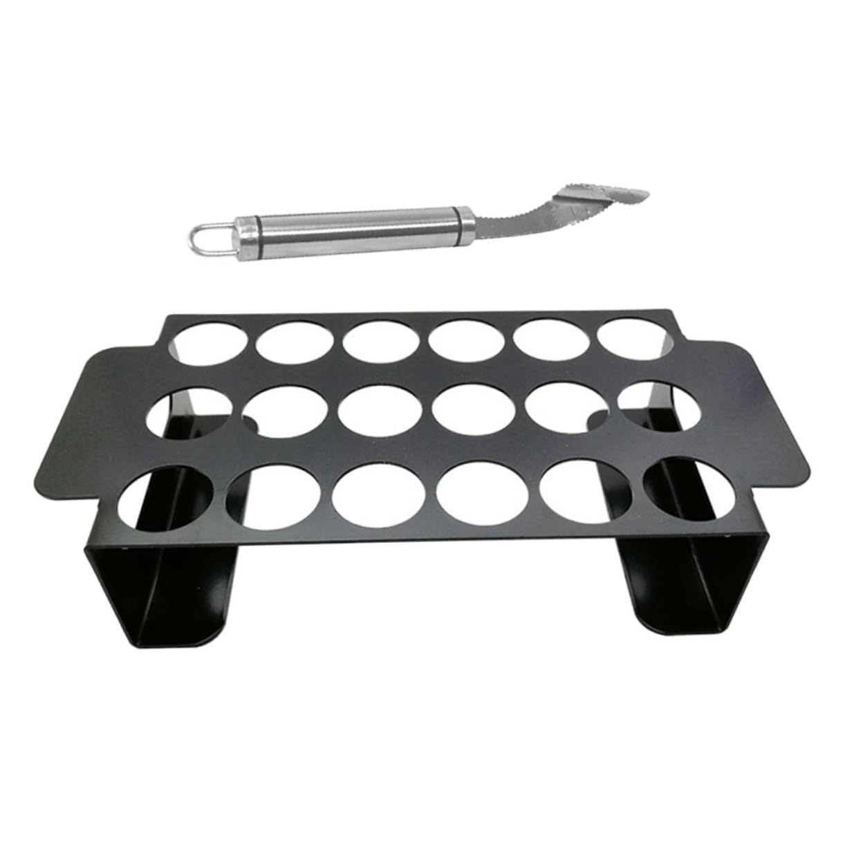 Abaodam Barbecue Support à Poivrons Et Éplucheur Intégré Outil De Cuisson pour Piments Et Cuisses De Poulet
