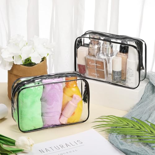 Reginary 36 Pieces Clear Makeup Bags Bulk Travel Toiletry Bags Transparent Cosmetic Pouches with Zipper Waterproof Portable PVC Plastic Zippered Organizer Cases for Women Men Vacation Travel Bathroom3