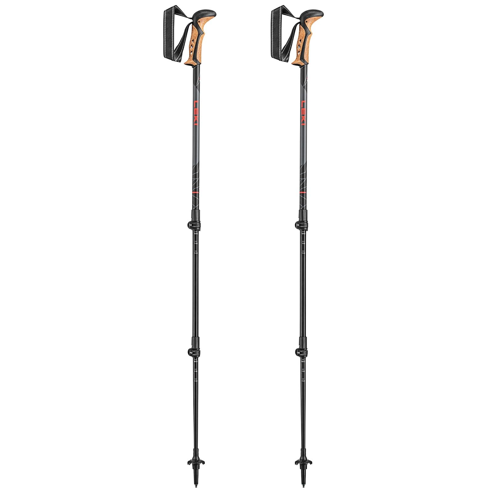 LEKI Khumbu Wanderstöcke Länge 110-145 cm einstellbar Black Bergwanderstöcke: Robust, leicht, mit Aergon CorTec Griff und Speed Lock+ System. Ideal für Bergabenteuer & Wanderfreunde.