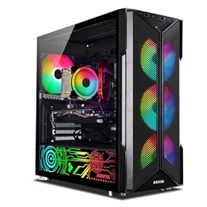 AQVIN Prebuilt Gaming Desktop PC with GeForce RTX 4060 8GB GDDR6 | Intel Core i7 Processor Up to 4.6Ghz | 32GB DDR4 RAM 2TB SSD | HDMI | WiFi Ready | Windows 11 Pro | RGB Keyboard Mouse – Black