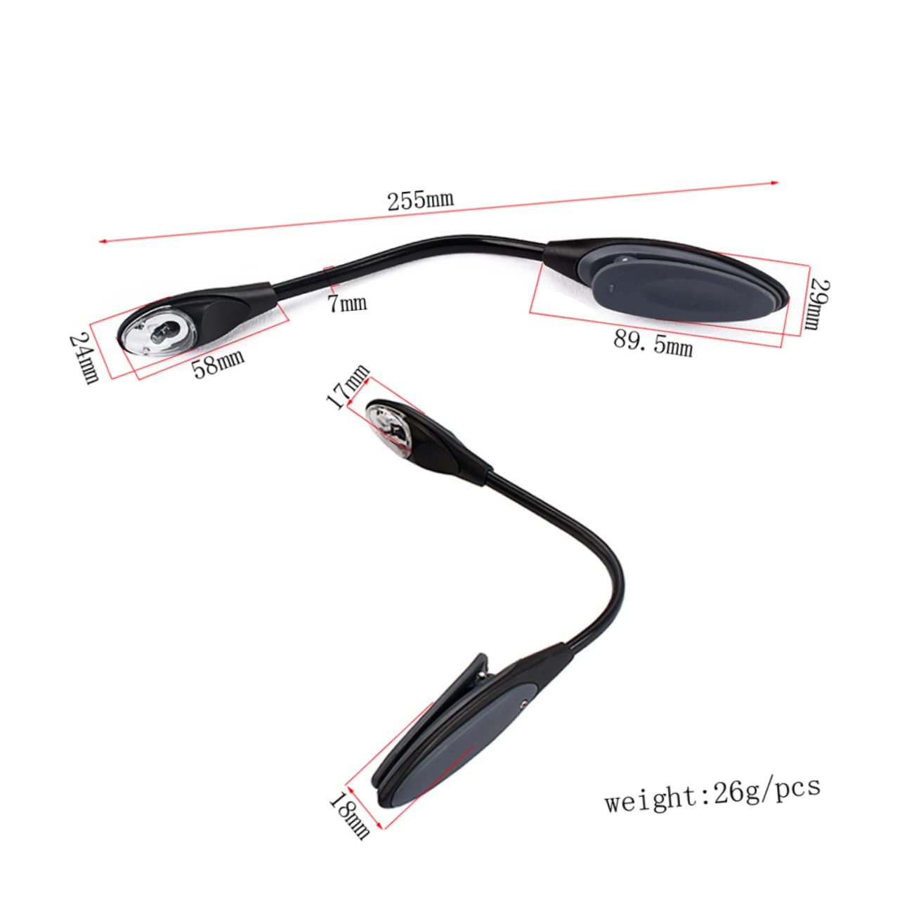 ifundom Book Lamps Clip on Reading Light for Books Music Score Stand Light Flexible and Portable Led Lamp