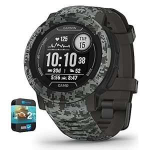 Garmin 010-02626-13 Instinct 2 Camo Edition GPS Smartwatch/Fitness Tracker Graphite Camo Bundle with Premium 2YR CPS Enhanced Protection Pack