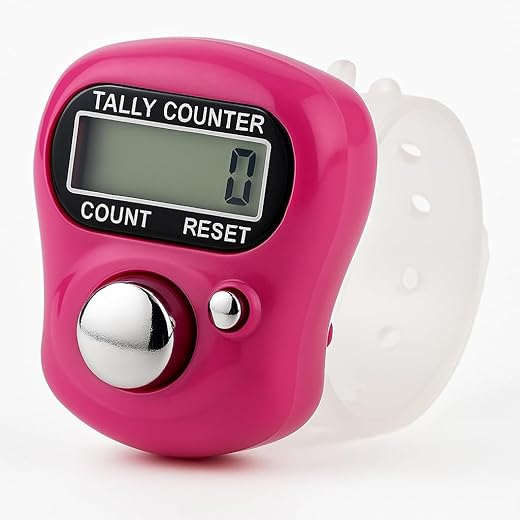 Dealsure Mini Hand Tally Counter Finger Ring Digital Electronic Head Count, Jap Counter Counting Machine for Mantra Jap and Cricket Umpire and Various Counting Purpose Small (Color May Vary) (1)