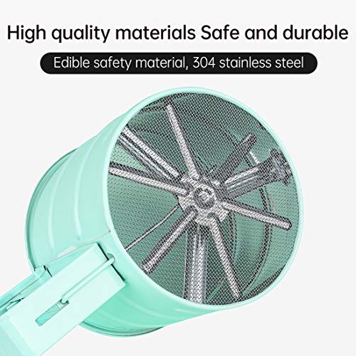 Flour Sifter, Operated Flour Sifter, Handheld Sieve Flour Strainer, Fine Kitchen Cooking, Sieve Tools for Cooking/Pastry Baking Kitchen Utensil (Green)