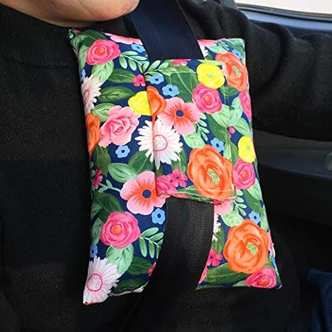 Seat Belt Pillow Post Surgery Mastectomy Breast Cancer Chemo Port Pillows Post Op Heart Surgery Recovery Cushion for Women Patients Cute Flower Cover