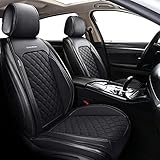 Coverado Front Seat Covers, Waterproof Leatheratte Car Seat Protector 2 Pieces, Protective Seat Cushions Universal Fit Most Vehicles, Sedans, SUVs, Trucks and Vans, Diamond Pattern