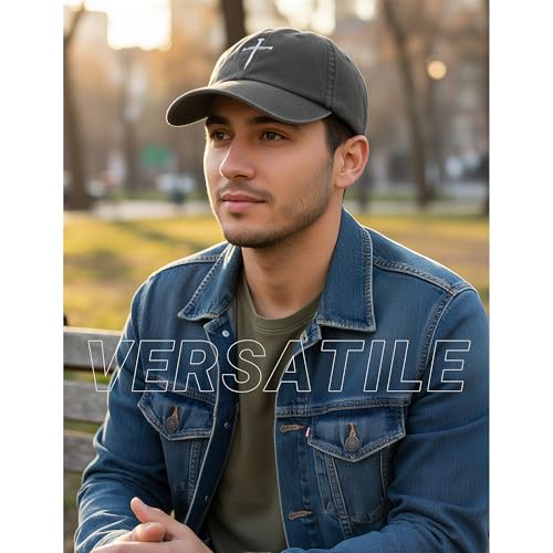 Image of Christian Hats for Men Women,Jesus 3 Nail Cross Hat Christian Religious Gifts for Birthday /Christmas