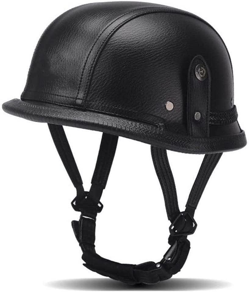 Casque jet vintage cuir léger pour éviter la chaleur en scooter