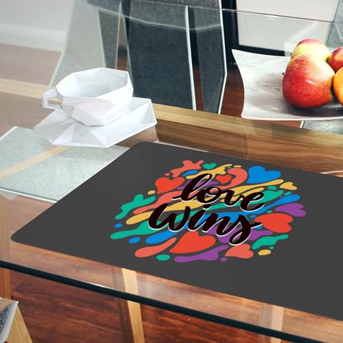 Sets de table en liège noir arc-en-ciel LGBT 39,5x28,5 cm
