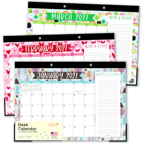 Large Desk Calendar 2027 - Desktop Calendar 2027-2028