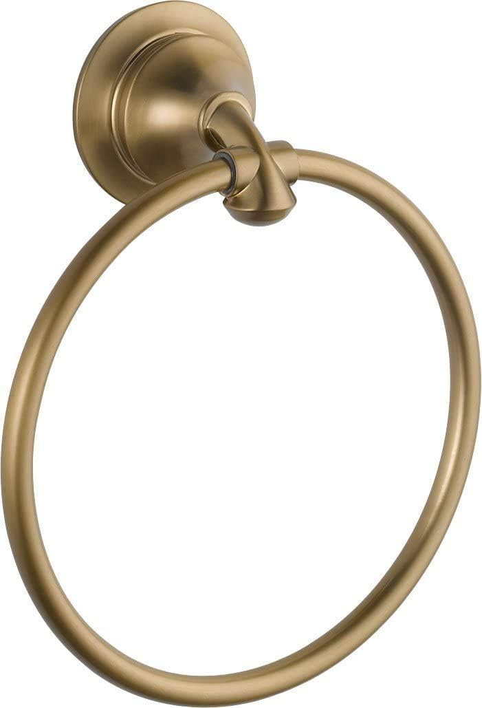 Delta Faucet 79446-CZ Linden Wall Mounted Towel Ring in Champagne Bronze, Bath Accessories