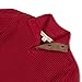 Hope & Henry Baby Boys' Organic Long Sleeve Mock Neck Mix Stitch Button Sweater with Elbow Patches, 12-18 Months, Red Mix Stitch