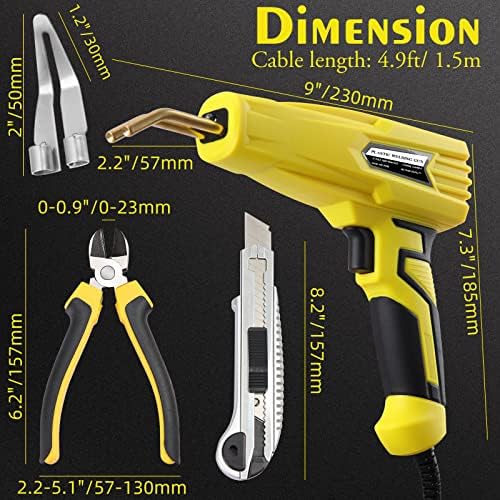 RUPSE 100w Plastic Welding Kit, Car Bumper Repair Kit Handy Hot Stapler Plastic Repair Kit, Plastic Welder Repair Kit with Plier, Knife, 480pcs 4 Types Flat/Outside Corner/Inside Corner/Wave Staples