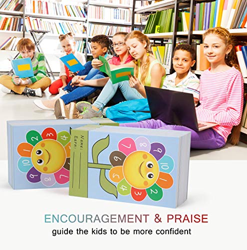 Image of ONEDONE Punch Cards 200 Pack Incentive Reward Cards for Classroom Kindergarten Preschool Home 3.9 inch x 2.4 inch Sunflower Reward Punch Card for Teachers Students Kids Behavior Management