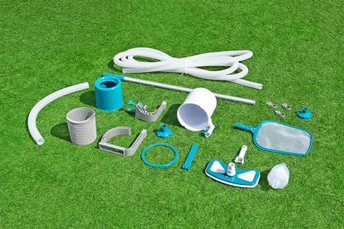 Bestway 58237-6 Kit Pulizia Per La Piscina Aquaclean Deluxe - Con Aspiratore E Skimmer - 6