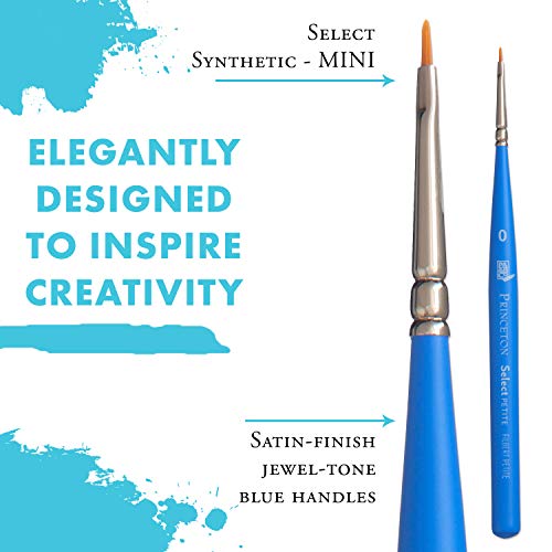 Image of Princeton Select Artiste Mini Filbert Brush, Synthetic, Short Handle, Size 0, 1 Count