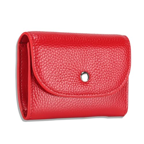 Leather Wallet Women,Womens Bifold Wallet Small Leather Wallet Compact Wallet Id Wallet For Women Womens Wallets Large Capacity (Red) (red)