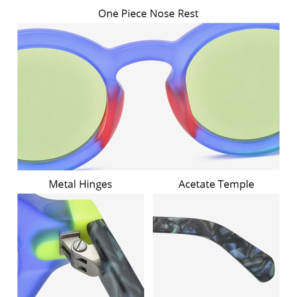 Trendige Sonnenbrille aus mattem Acetat, UV400, für Herren, modisch, Retro, Vintage, ovale Sonnenbrille für Damen, Farbtöne, Mattrot, Grau, Einheitsgröße