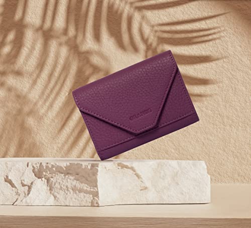 Image of grande 3639 Card Cases, Purple, 4.13*3.15*0.60, Leather Card Holder With Magnetic Closure, Small Women Accordion Wallet