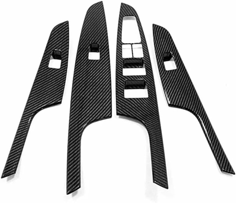 LIUHONGGANghc Chrome Window Switch Covers Compatible with Hyundai Tucson (2015-2019) - ABS Plastic Door Control Panel Trim - Set of 4 (Carbon Fiber Pattern)
