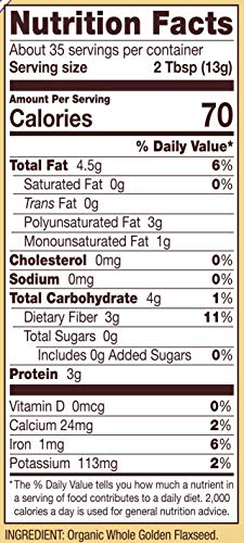 Bob's Red Mill Organic Golden Flaxseed Meal, 16 OZ (Pack of 2) - image 3