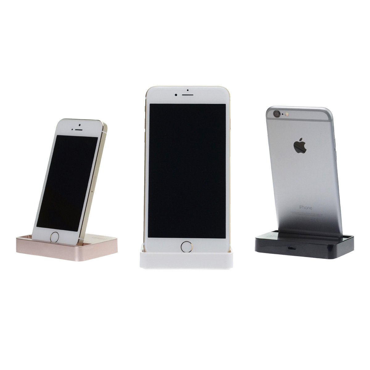 doupi Dockingstation für iPhone X, Xs, Xs Max, Xr, 8/8 Plus, 7/7 Plus, 6 / 6S Plus, 5 5C 5S SE, iPod Halterung zu Laden Datenübertragung [Ladekabel inklusive], Gold