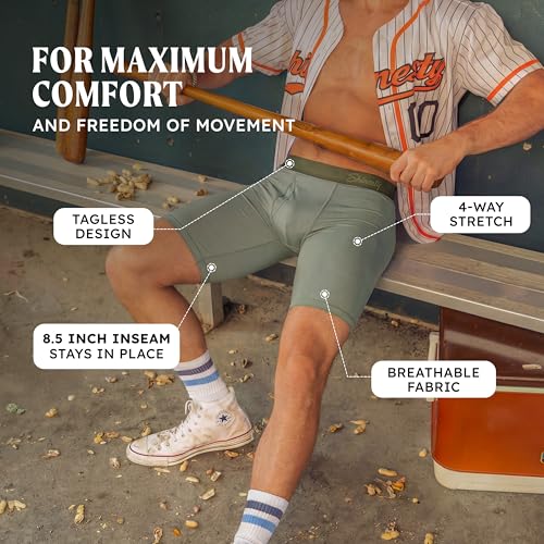 Boxer con bragueta Shinesty de pata larga en pack individual para hombre 4