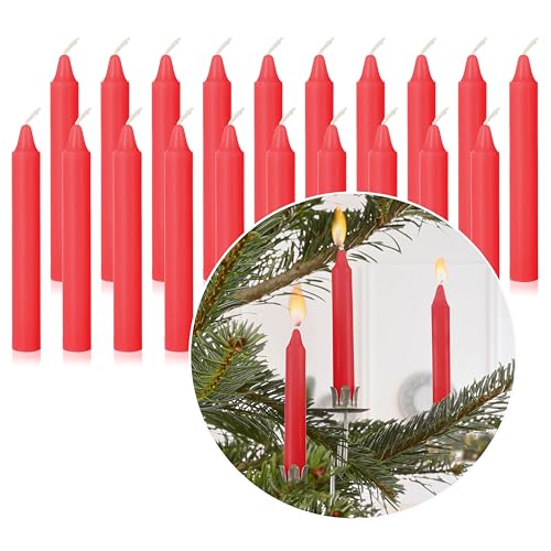 Kerzen für Weihnachtsbaum 23 Nordstern Baumkerzen Rot 20er Pack - Kerzen für den Weihnachtsbaum,...