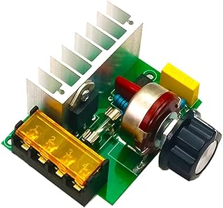 SCR Motor Speed Controller, AC Motor Speed Controller Electric Voltage Regulator 4000W AC 220V Low Volt Governor Module with Dimmer and Fuse Adjustable Speed Motor Driver