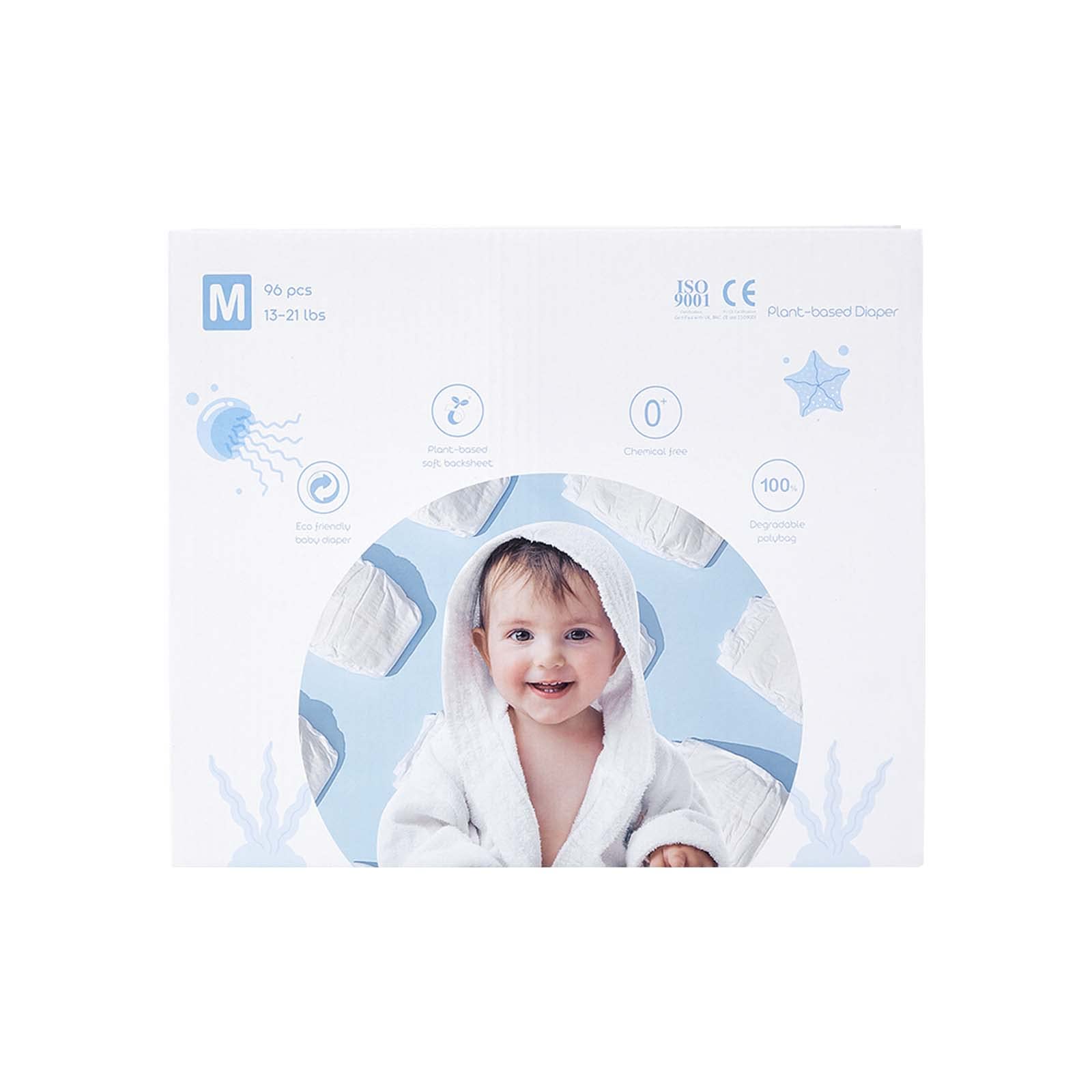 Photo 1 of Diapers Size 3 (13-22lbs), 96 Count - ECO BOOM Diapers, White, Plant-Based, Disposable Diapers, Ultimate Comfort and Protection