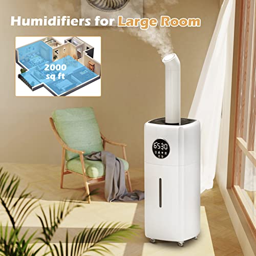 Humidifiers For Large Room, 5.5Gal/21L Humidifiers For Bedroom Large Room 2200 Sq.ft, Commercial Humidifier For Plant Greenhouse, Auto Shut-Off Cool Mist Top Fill Humidifier With 360° Dual Nozzle #TOP1