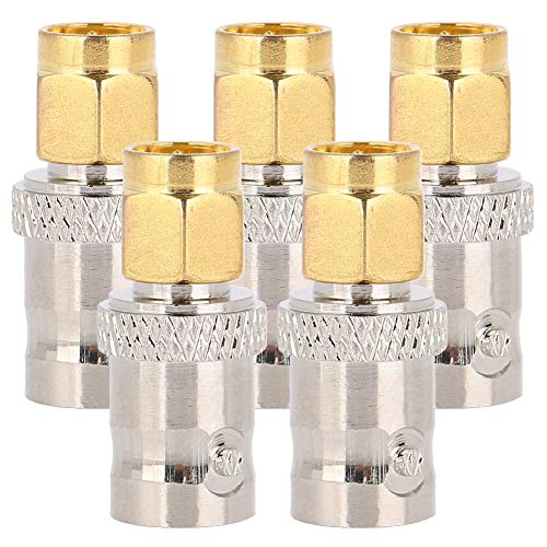 Diyeeni 5pcs SMA Male to BNC Female Coax Adapter, RF Coaxial Coax Adapter, SMA to BNC Male Female Coax Connector (All Copper)