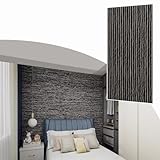 ZIMGOD Indoor Bedroom Wall Panels 3D Wave Design, Decorative Wall Paneling Cover for TV Backdrop, Hallway Kitchen Wainscoting Board, Bed Wall Art Wallpaper(Grey-C,8pack)