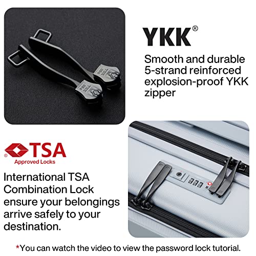 Hanke 20 Inch Carry On Luggage Hard Shell Suitcases With Wheels Lightweight Travel Luggage For Weekender Suitcase With Lock Rolling Luggage With Front Pocket(Grey) #TOP5