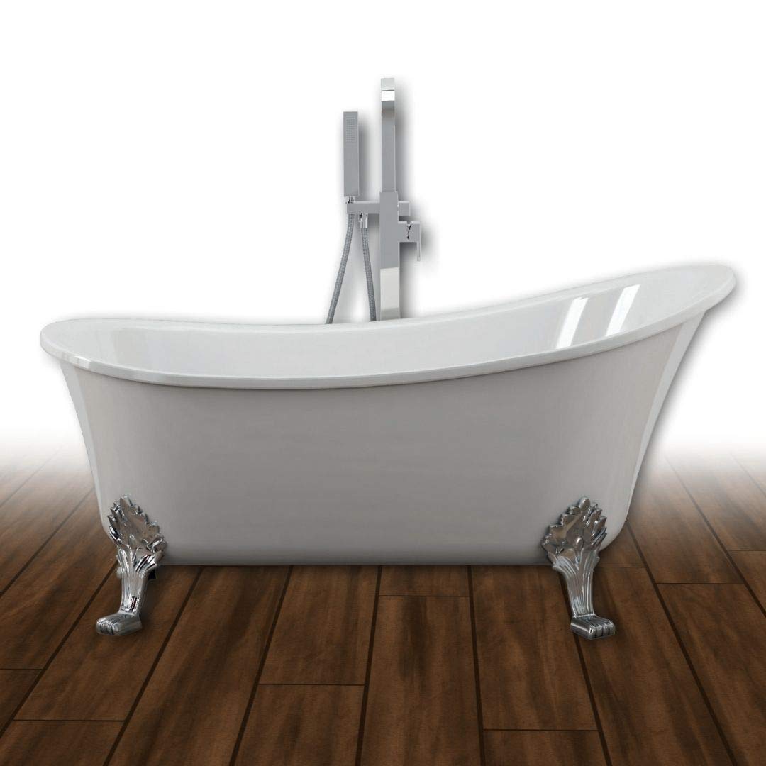 Vasca Da Bagno Free Standing Vintage 006 Acrilico Bianco Lucido Ovale L160xH84XP75