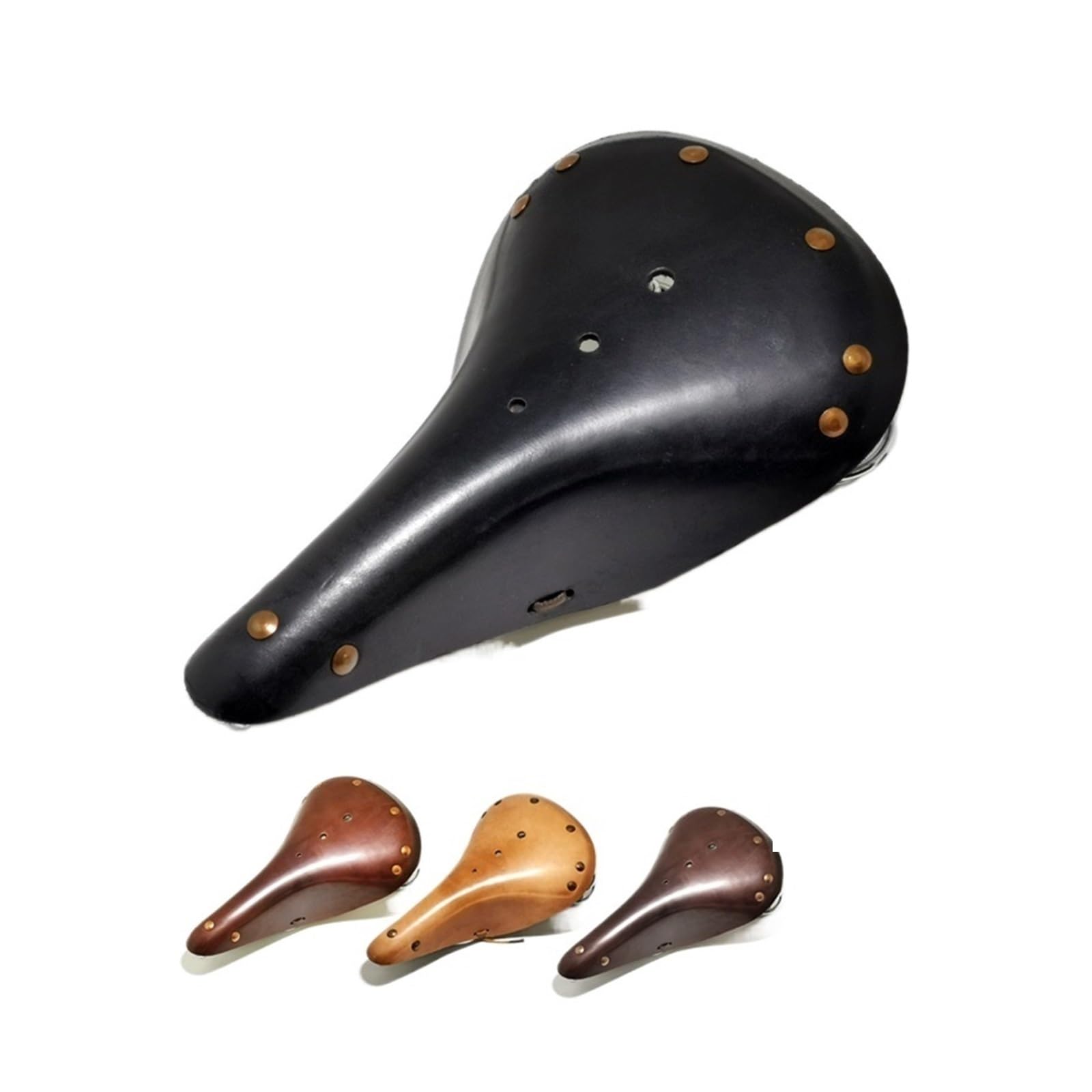 Selle De Vélo Vintage En Cuir De Vachette – Rétro, Universelle, Pour BMX Ou Route, Neuve