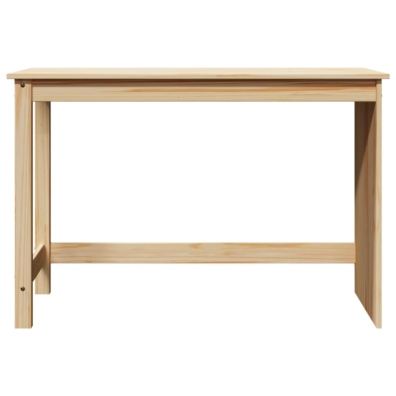 Scrivania marrone in legno massello di pino, 112 x 50 x 75 cm, moderna scrivania da ufficio per casa e studenti, piccolo tavolo da lavoro con superficie opaca, resistente scrivania per