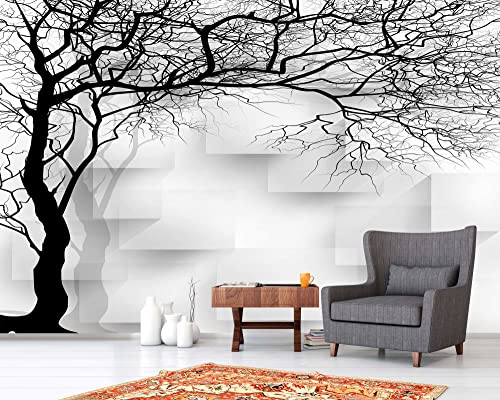 Yralye Skizze Baum Schwarz Wei? Fototapete 3D Effekt Wand Wandbilder...
