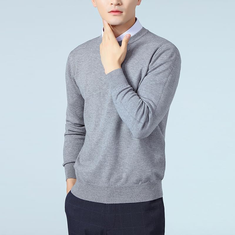 Men's Autumn and Winter Round Neck Loose Long Sleeve Knitted Sweaters4