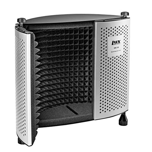 LyxPro Sound Absorbing Acoustic EVA Foam Isolation Portable Microphone Shield, Vocal Recording Panel, Four Side Enclosed High Performance, Collapsible - Stand Mountable - VRI-50