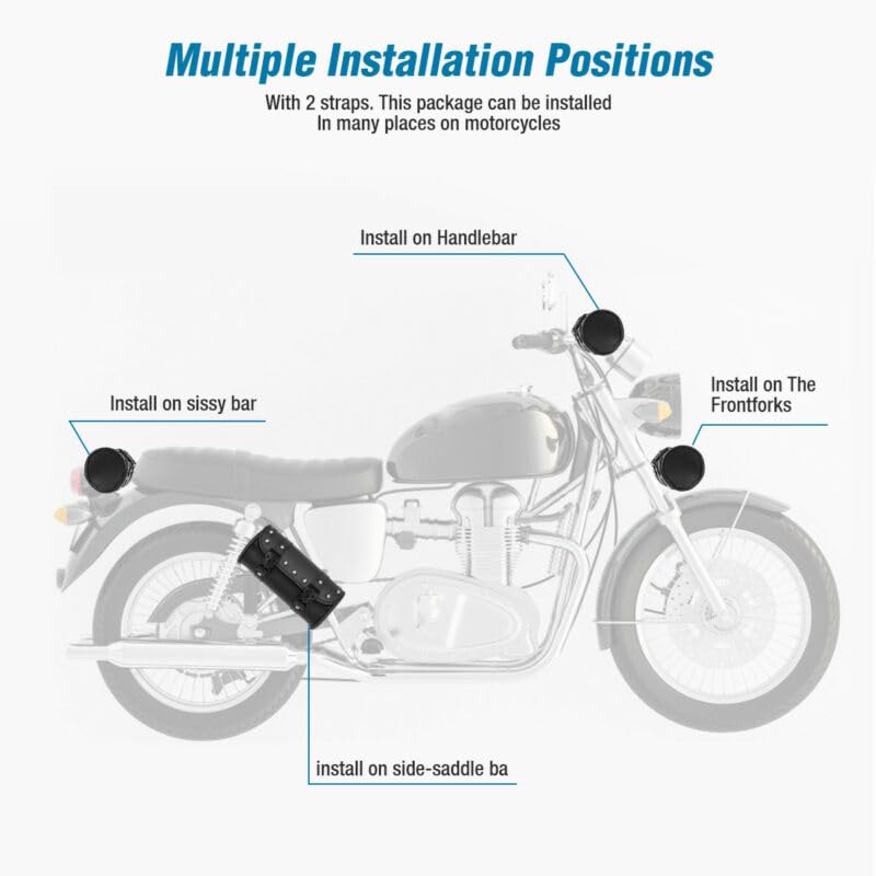 Bolsa para horquilla de moto en cuero PU 8x3.8 in miniatura 3
