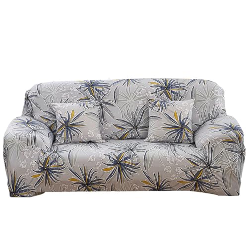 Funda Sofa 1 Plazas Azul-Negro Funda De Sofá Elástica En Spandex,Antideslizante,Cubre Sofá Antimanchas Lavable,Estampadas Fundas Sofa Ajustables