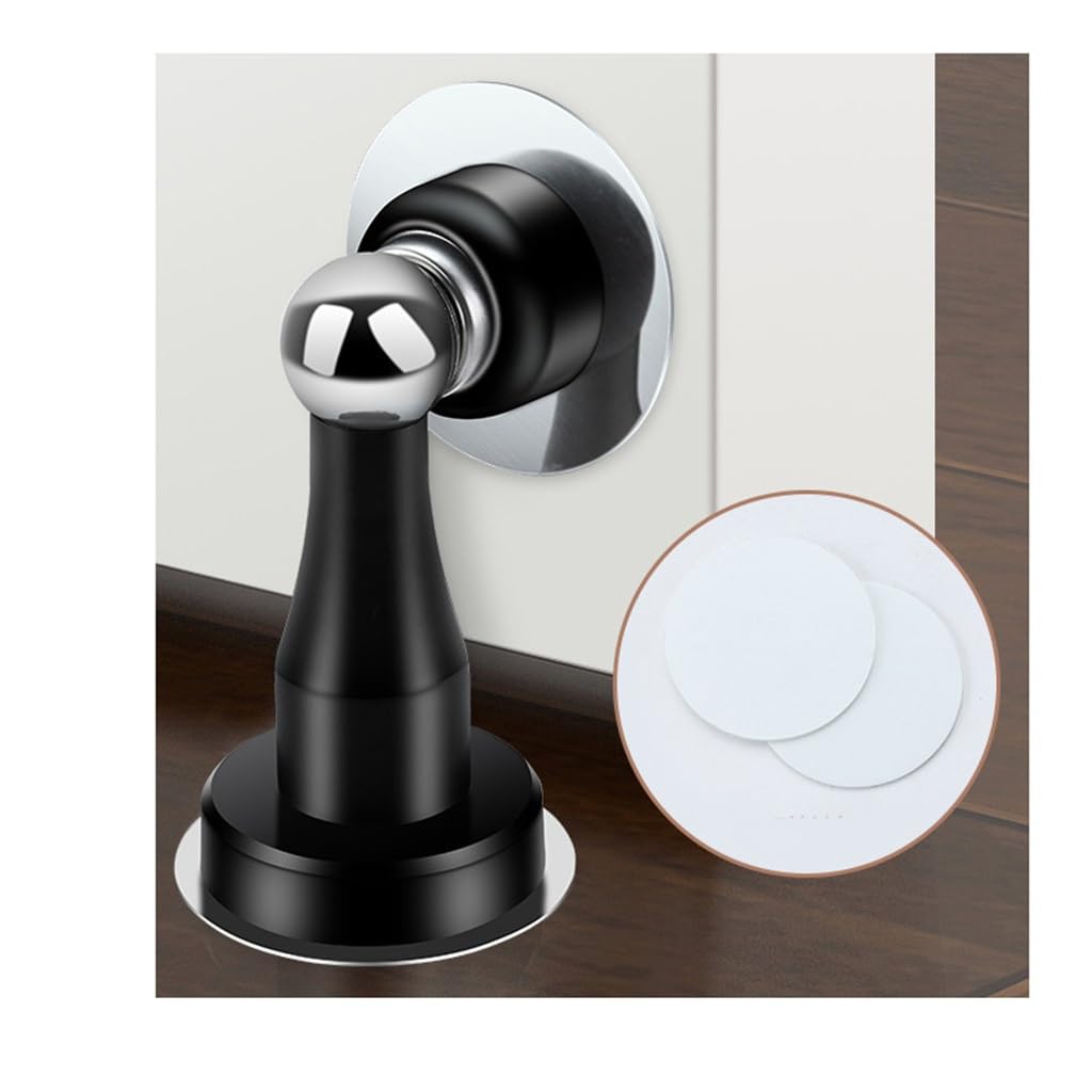 Fermaporta senza fori, blocco del pavimento, collisione della porta del bagno, forte aspirazione magnetica(Schwarz)