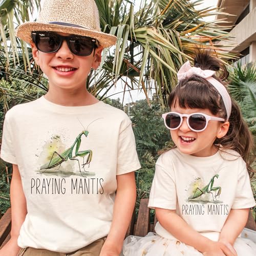 Praying Mantis Toddler Bug Shirt - Cute Educational Realistic Insect Species Kid's Clothing - Natural Boho Toddler & Youth Tee2