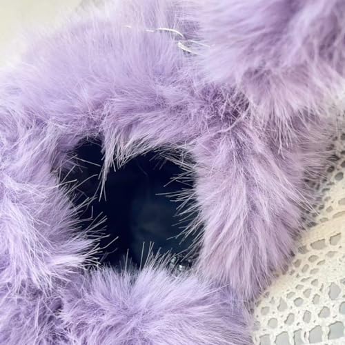 Epsion Women Faux Fur Fluffy Shoulder Bags Cute Heart Crossbody Bag Furry Handbag Purse3
