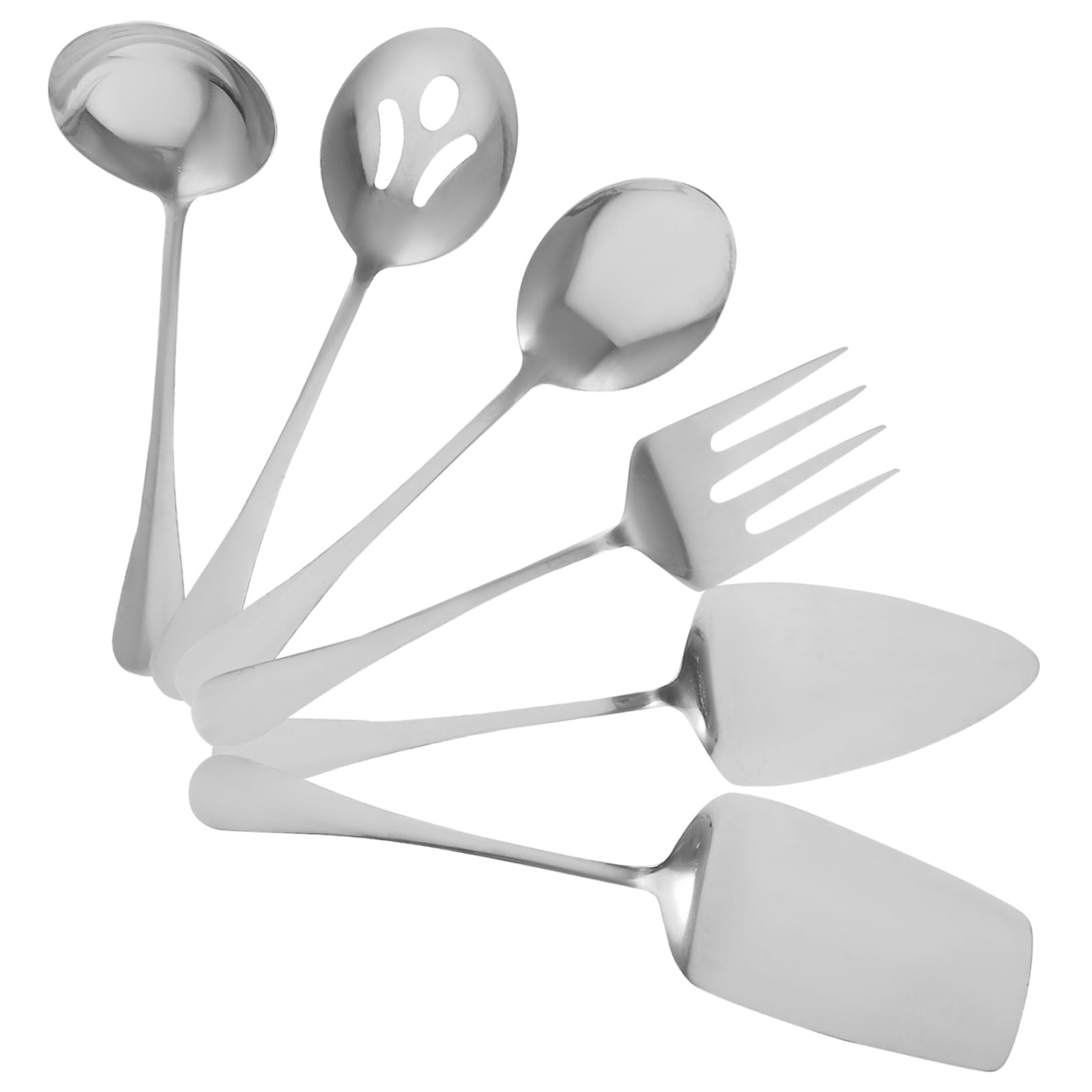 Toyvian Set Posate in Acciaio 18/10 Utensili Da Portata Resistenti Impugnatura Ergonomica, Kit Stoviglie Per Buffet e Feste, Adatto a Ristoranti, Hotel e Uso Domestico