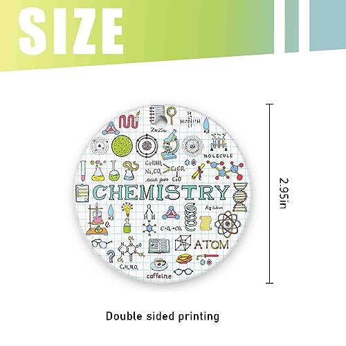 Christmas Tree Ornaments Funny Hanging Xmas Decor for Office,Chemistry Science Doodle Hand Drawing - Image 3