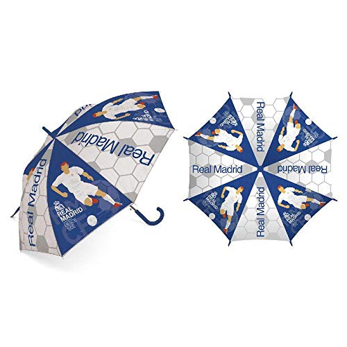 ARDITEX RM12979 Paraguas de poliéster del Real Madrid CF, 8 Paneles, diámetro 86cm, Apertura automática Cover