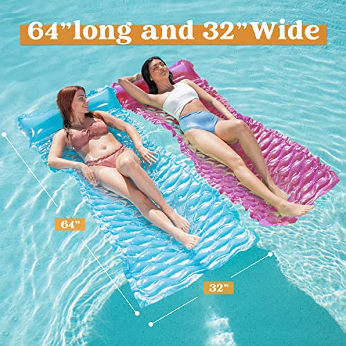 image for Sloosh Pocket Inflatable Floating Mat Swimming Pool Mattress Pool Mat 