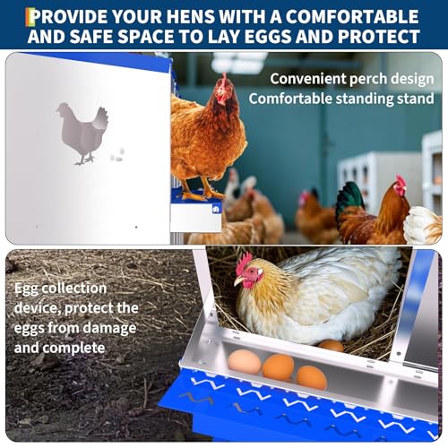 10-Panel Galvanized Steel Nesting Box for Chicken Coop - Removable Drop Tray & Ventilation - Easy Clean Laying Box for Hens, Ducks - Rustproof Design Protects Eggs - Image 5